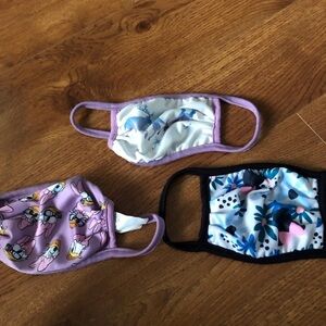 Girl's face mask set of 3